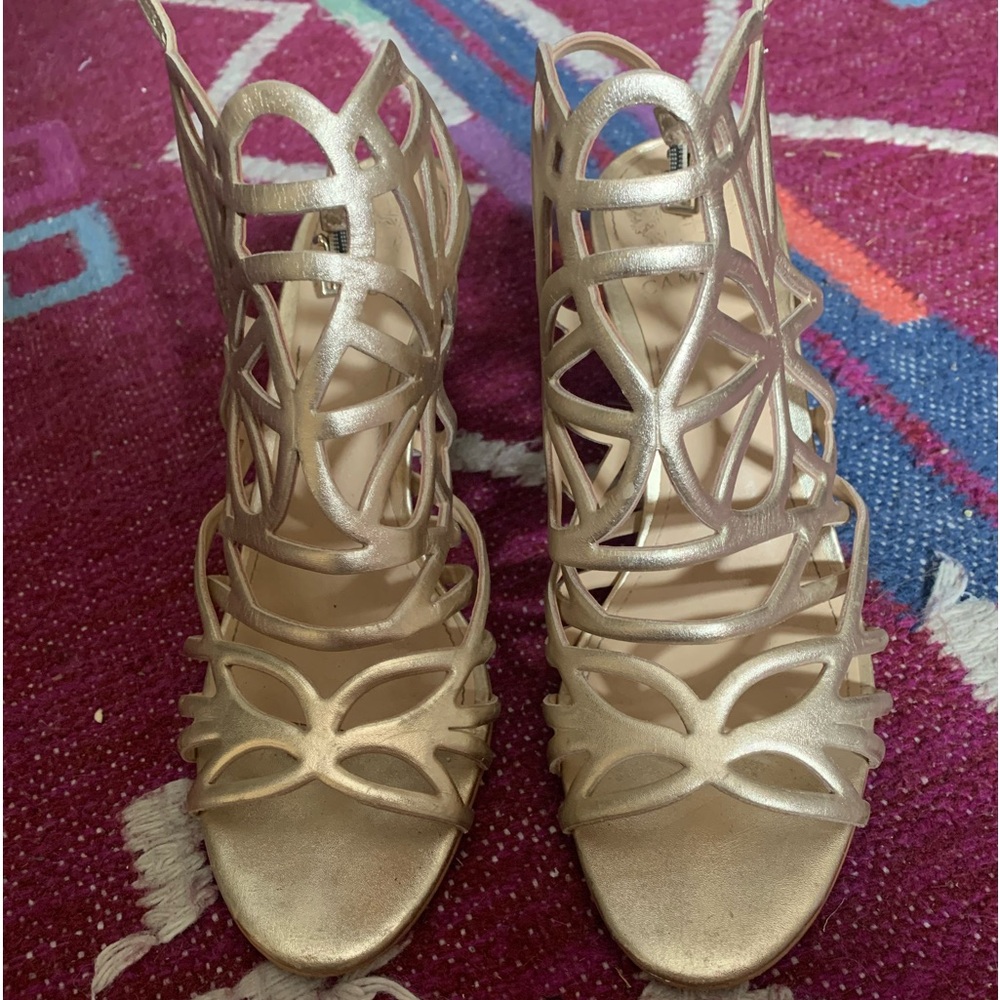 Vince Camuto gold dressy sandals. 8.5
